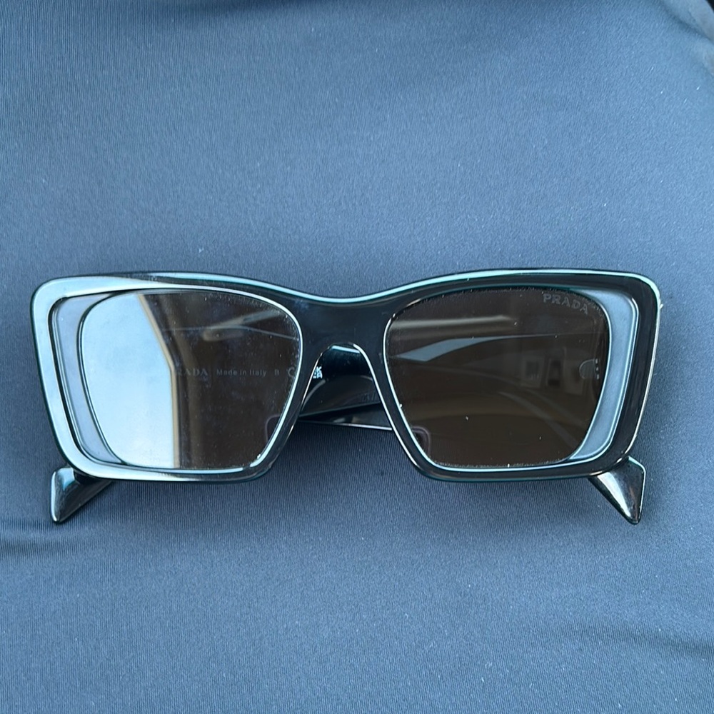 Black Prada Rectangular Sunglasses - image 2